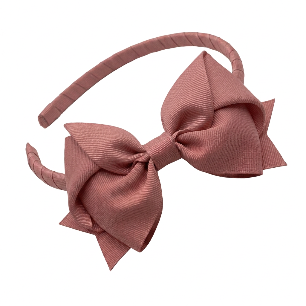 Diadema T8659 rosa viejo sobre fondo blanco, base de puntas anchas corregida