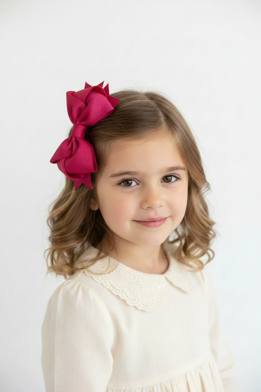 Niña modelo con Moño Grande Gajos y Base Pico Uno 8559